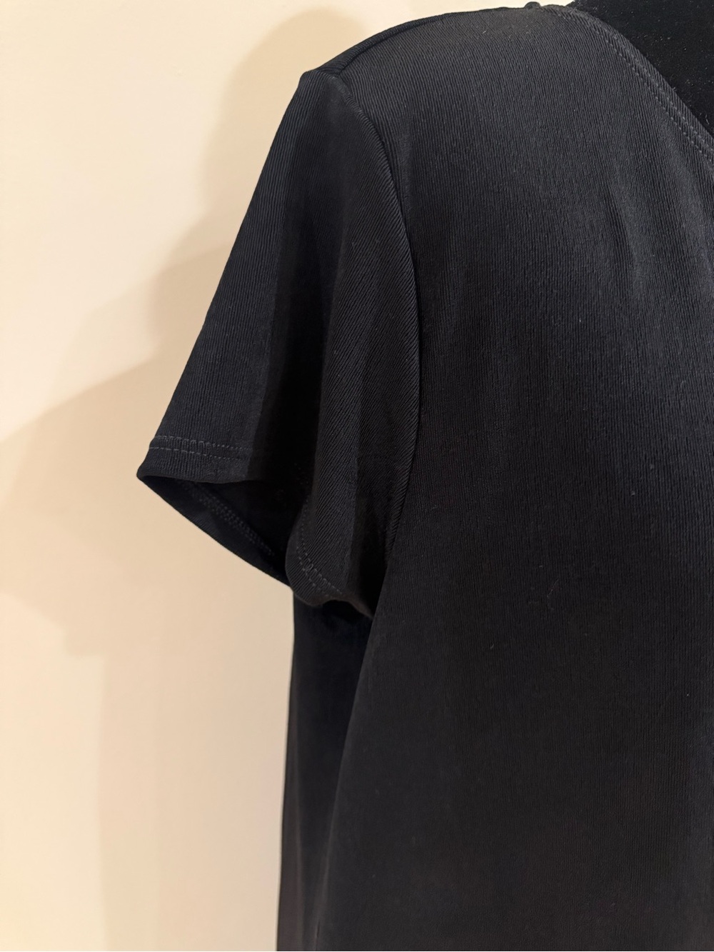 Chico's Black Short Sleeve Maxi Dress with Lace Hem Detail - Picture 3 of 5